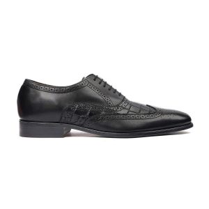 Classic Men's Black Brogue Oxfords Genuine Leather Dress