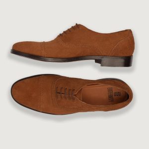 Men's Suede Captoe Oxfords: Classic Brogue Dress Shoes
